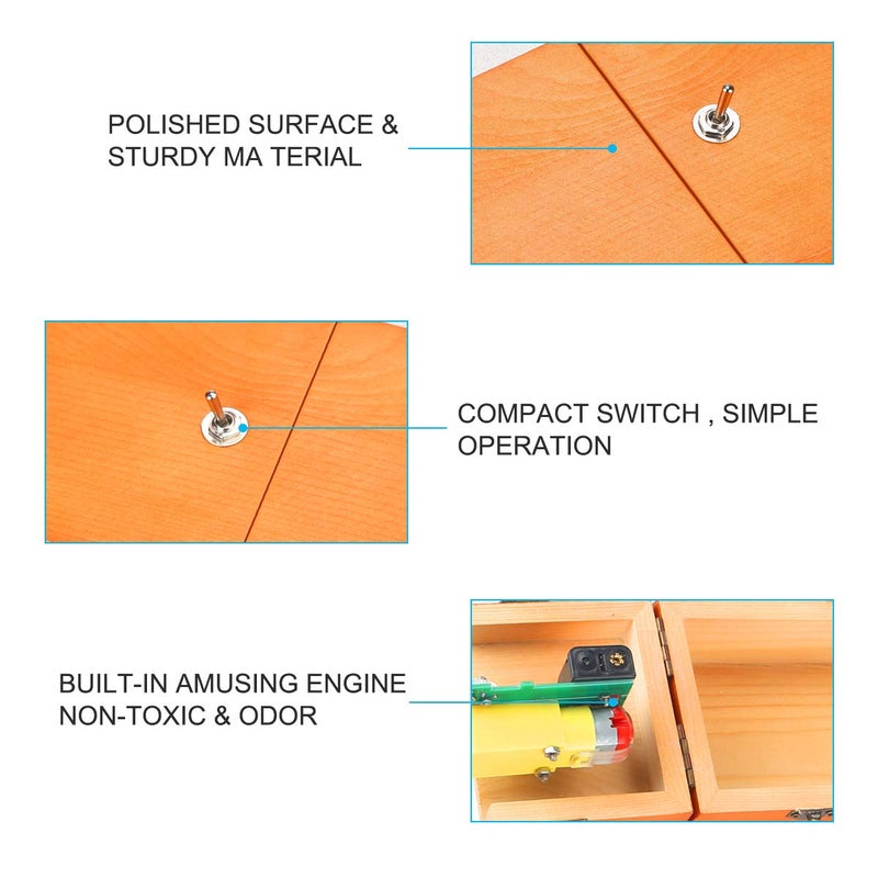 Calary Useless Box Turns Itself Off In Wooden Storage Box Alone Machine Fully Assembled in Box Gifts for Adults and Children - Image 5